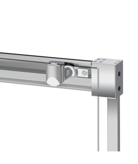 Mampara blanca rectangular con lateral fijo ® Glasé Kassandra GS103