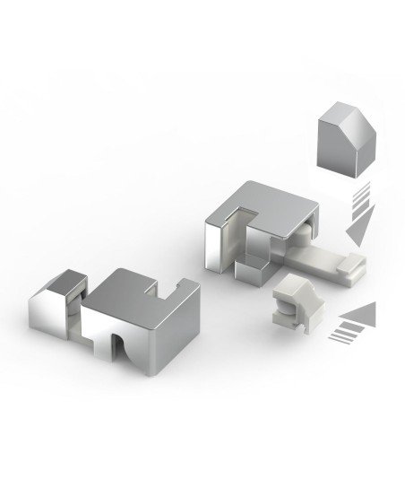 Mampara blanca rectangular con lateral fijo ® Glasé Kassandra GS103