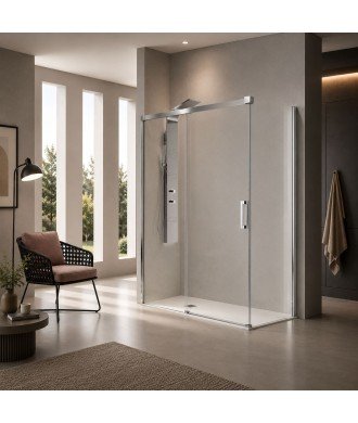 Mampara ducha rectangular con lateral fijo Glasé