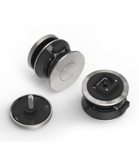 Mampara de ducha fijo más puerta corredera acero inox cepillado Babilon