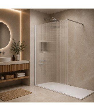 Mampara de ducha fija vidrio acanalado screen Waves SBX IMEX