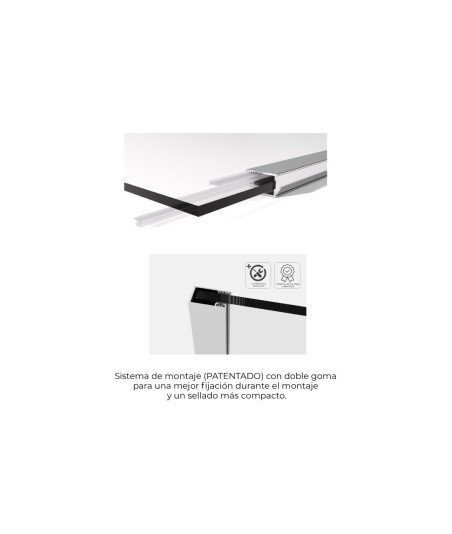 Mampara de ducha fija blanca vidrio acanalado screen Waves SBX IMEX