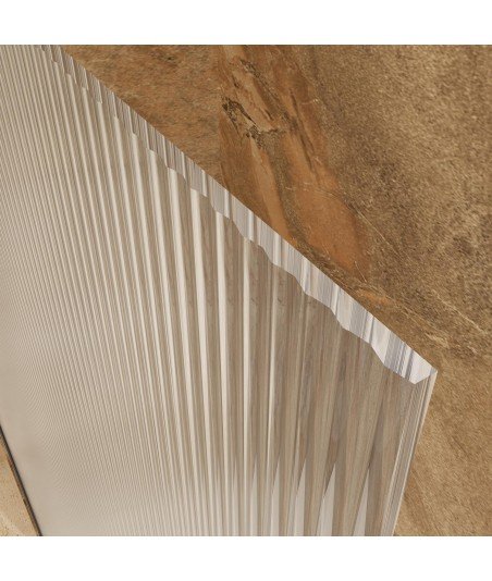 Mampara de ducha fija black gun metal vidrio acanalado screen Waves SBX IMEX