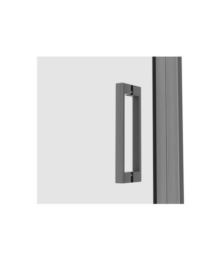 Mampara ducha angular Black Gun Metal 2 fijos y 2 correderas Stylo SBX IMEX