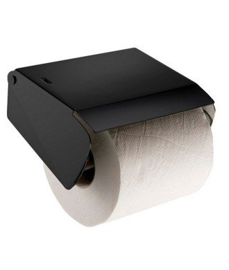 Portarrollos de pegar - negro mate.