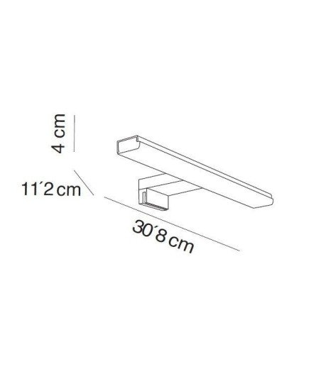 APLIQUE LED 308 MM RECT. - CROMO