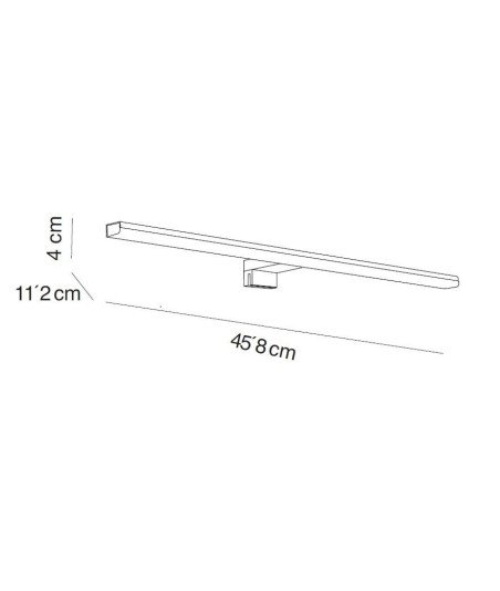 APLIQUE LED 458 MM RECT. NEGRO MATE