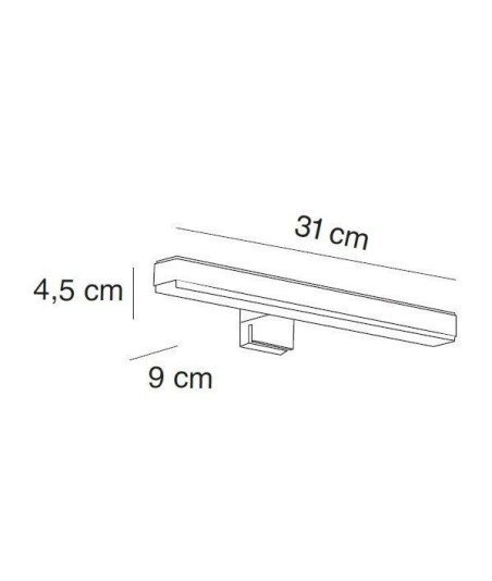 APLIQUE LED 310 MM RECT. - CROMO