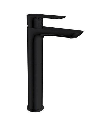Grifo negro mate caño alto de lavabo en Cassio