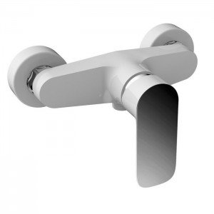 Grifería blanca cromo de...