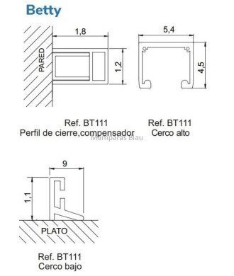 Mampara de ducha con 2 puertas correderas ➤ Betty Kassandra BT111