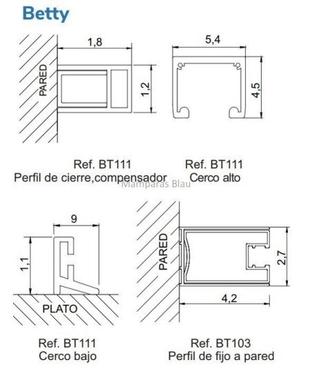 Mampara de ducha con 2 Puertas correderas Betty Kassandra