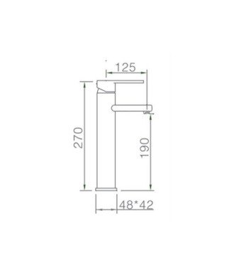 Grifo monomando caño alto de lavabo Nassau IMEX BDU014-3
