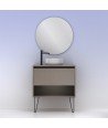 Mueble baño fumé arenado- lavabo sobre encimera redondo - Yoko Top