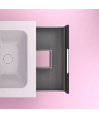 Mueble de baño 2 cajones antracita brillo Suki Amizuva
