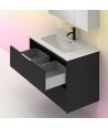 Mueble de baño 2 cajones antracita brillo Suki Amizuva