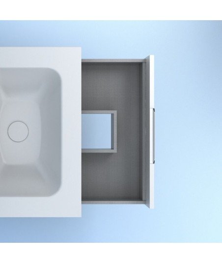 Mueble de baño 2 cajones blanco brillo Suki Amizuva