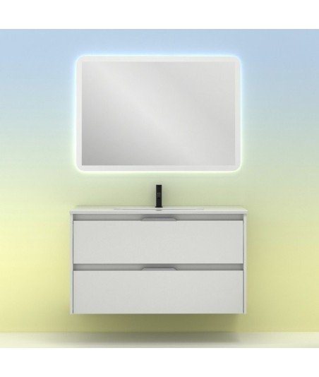 Mueble de baño 2 cajones blanco brillo Suki Amizuva