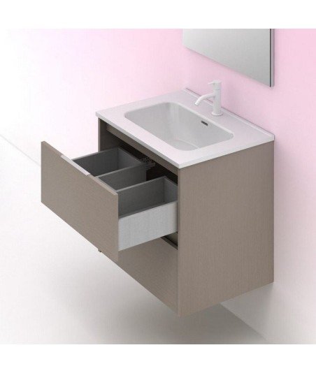 Mueble de baño 2 cajones fumé arenado Suki Amizuva
