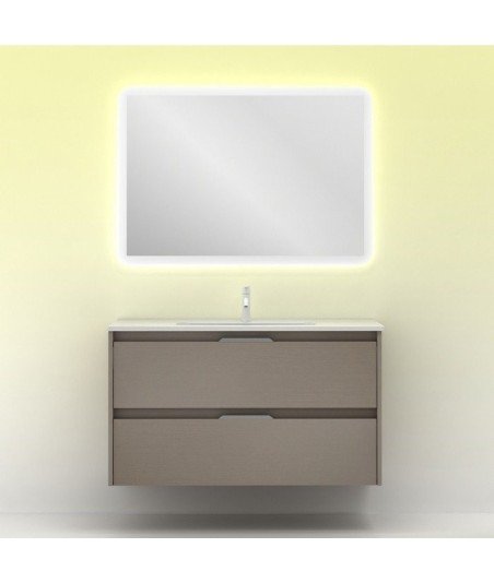 Mueble de baño 2 cajones fumé arenado Suki Amizuva