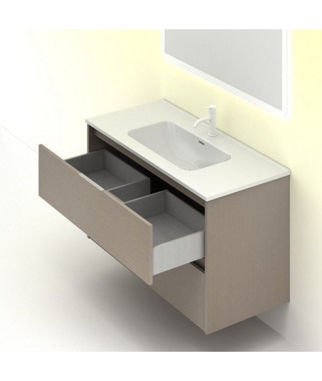 Mueble de baño 2 cajones fumé arenado Suki Amizuva