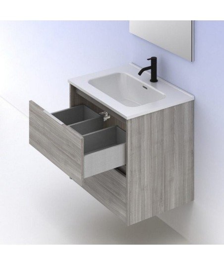 Mueble de baño 2 cajones gris arenado Suki Amizuva