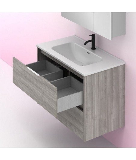 Mueble de baño 2 cajones gris arenado Suki Amizuva