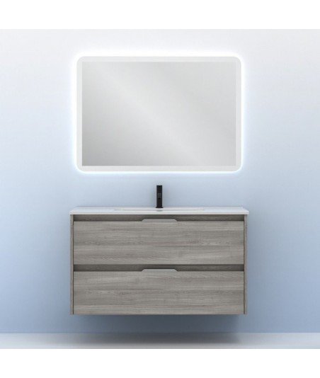 Mueble de baño 2 cajones gris arenado Suki Amizuva