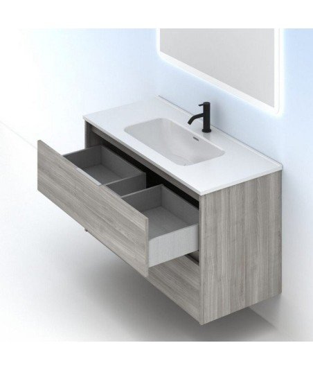 Mueble de baño 2 cajones gris arenado Suki Amizuva