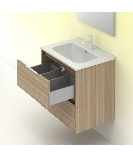 Mueble de baño 2 cajones nogal arenado Suki Amizuva