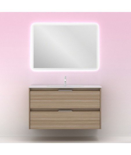 Mueble de baño 2 cajones nogal arenado Suki Amizuva