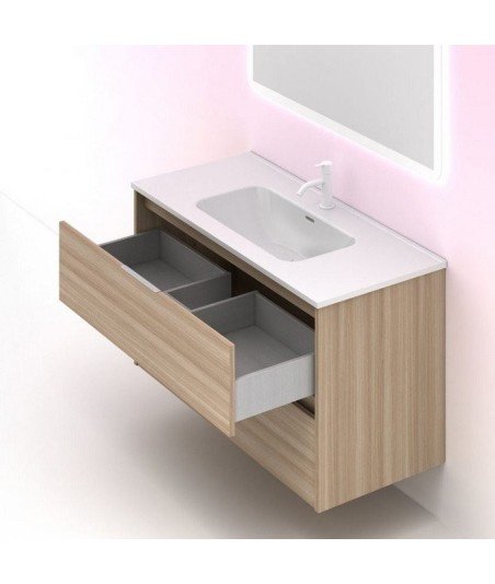 Mueble de baño 2 cajones nogal arenado Suki Amizuva