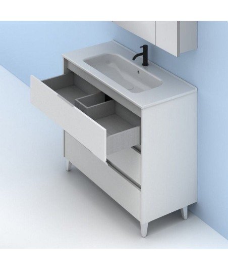 Mueble de baño 3 blanco brillo Suki Amizuva