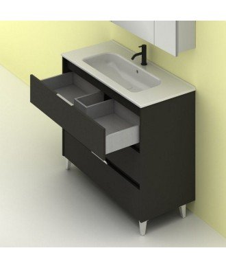 Mueble de baño 3 antracita brillo Suki Amizuva
