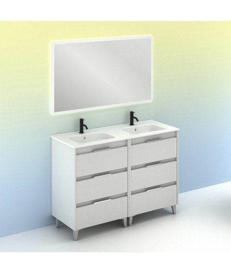 Mueble de baño 6 cajones blanco brillo Suki Amizuva