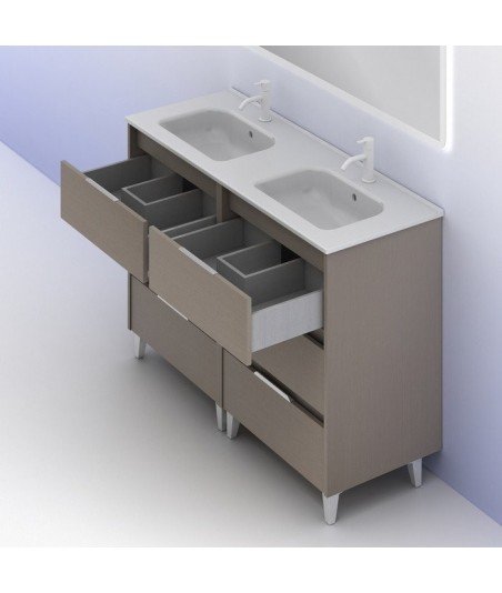 Mueble de baño 6 cajones fumé areando Suki Amizuva