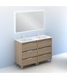 Mueble de baño 6 cajones nogal areando Suki Amizuva
