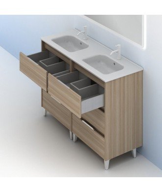 Mueble de baño 6 cajones nogal areando Suki Amizuva