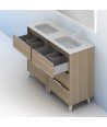 Mueble de baño 6 cajones nogal areando Suki Amizuva
