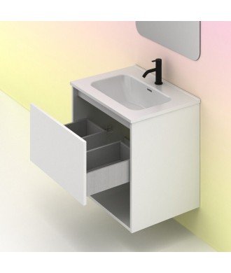 Mueble de baño 1 cajón blanco brillo NIwa Amizuva