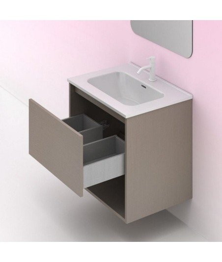 Mueble de baño 1 cajón fumé arenado Niwa Amizuva