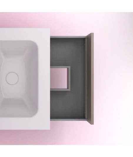 Mueble de baño 1 cajón fumé arenado Niwa Amizuva