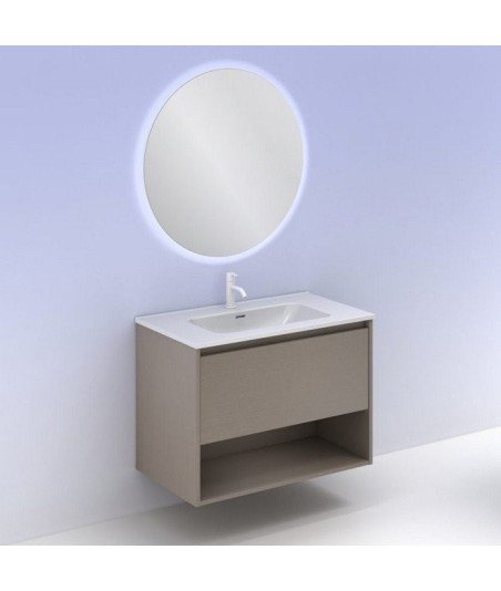 Mueble de baño 1 cajón fumé arenado Niwa Amizuva