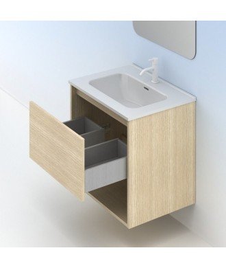 Mueble de baño 1 cajón roble arenado Niwa Amizuva