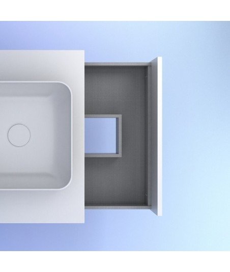 Mueble de baño lavabo sobre encimera - blanco brillo Niwa top Amizuva