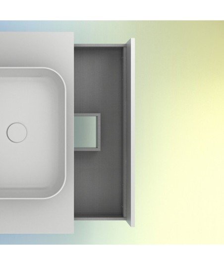 Mueble de baño lavabo sobre encimera - blanco brillo Niwa top Amizuva