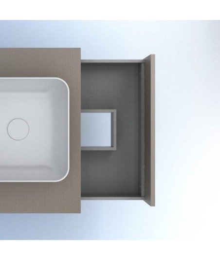 Mueble de baño lavabo sobre encimera - fumé arenado Niwa top Amizuva
