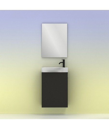 Mueble de baño de 45 1 cajón - antracita brillo Mika Amizuva