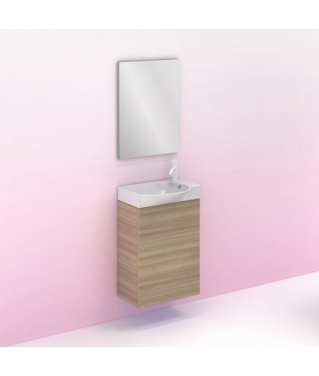 Mueble de baño de 45 1 cajón - nogal arenado oferta Mika Amizuva