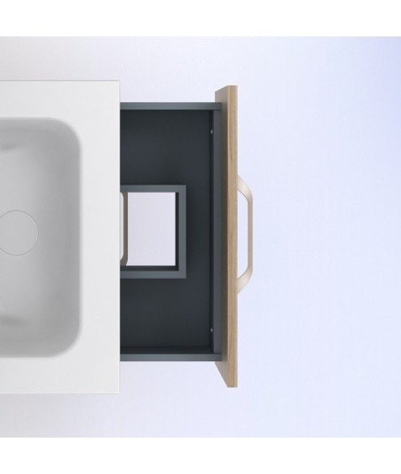 Mueble de baño de 50 2 cajones - nogal arenado Hone Amizuva